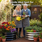 3 Pcs 2x2x1ft Round Galvanized Raised Garden Bed Planter Boxes Outdoor - Image 4