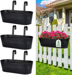 OGIMA Railing Planter Box, 3 Pack 16" Large Hanging Planters by OGIMA