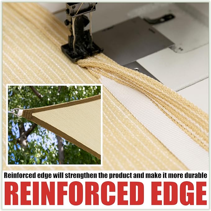 Royal Shade 10' x 20' Beige Rectangle Sun Shade Sail Canopy Outdoor Patio - Image 4