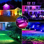 CLY Solar 6 in 1 RGB Spotlights Outdoor Garden, 10 Colors 12 Modes Solar Garden - Image 8