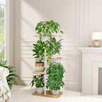 Bamworld Plant Stand Indoor, Corner 4 Tier Metal Plant Shelf - Image 3