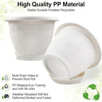 Plastic Flower Pots Planters for Indoor Plants, 4 Pack 12 Inch White Plant Pots - Image 4