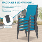 Outdoor Stackable Chairs Set of 8, Stacking Patio Chairs - Image 4