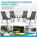 Outdoor Stackable Chairs Set of 4, Stacking Patio Chairs - Image 7