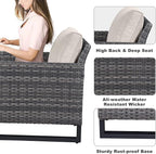 Belord Wicker Patio Furniture 5 Piece Outdoor Sofa Set, Oversize Outdoor Dining - Image 7