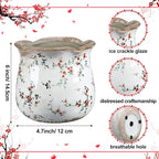 6 Inch Ceramic Plants Pots Vintage Ceramic Flower Planters Crackle Glaze Finish - Image 2