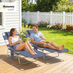 Outsunny Chaise Lounge Chair Outdoor Set of 2 - Image 2