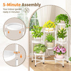 LASZOLA 7 Tiered Folding Tall Plant Stand Indoor - Image 5