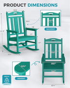 Ciokea Oversized Outdoor Rocking Chairs Set of 3, 380lbs Heavy-Duty Large Patio - Image 3
