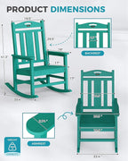 Ciokea Oversized Outdoor Rocking Chairs Set of 2, 380lbs Heavy-Duty Large Patio - Image 3
