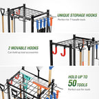 Garden Tool Organizer Rack Up to 50 Tools, Heavy-Duty Steel Yard Tool Organizer - Image 4