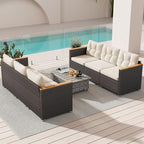 Tangkula 3-Seat Patio Wicker Couch Sofa, Outdoor 3 Seater Rattan Furniture Set - Image 5