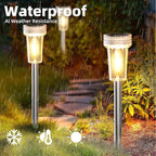 DERAYSION Solar Lights Outdoor, 8 Pack Solar Pathway Lights Waterproof Garden - Image 5