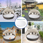 MICTONY Outdoor Daybed Cushion Cover, Sun Bed Cushion Cover, Outdoor Round Bed - Image 9