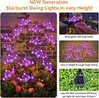 Solar Garden Lights 2 Pack Waterproof Solar Swaying Starburst Light Outdoor - Image 3