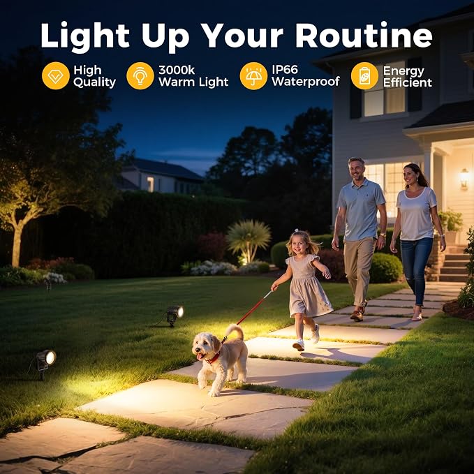 L LOHAS LED 5W Plug in Spotlight Outdoor, 3000K Warm White Landscape Lighting - Image 7