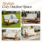 Idzo Laurent 700lbs Capacity Acacia Outdoor Loveseat, FSC Certified 2 Seater - Image 7