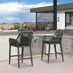 PURPLE LEAF Outdoor 24" Counter Height Bar Stools Chair Set of 2, All Weather - Image 7