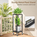 LASZOLA 2 Tier Black Metal Plant Stand Indoor Outdoor - Image 5