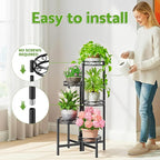 Metal Plant Stand Indoor Outdoor, 5 Tier 5 Potted Multiple Plant Shelf Stands - Image 6