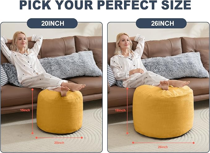 Pouf Ottoman Foot Stools with Foam Small Ottoman - Image 2
