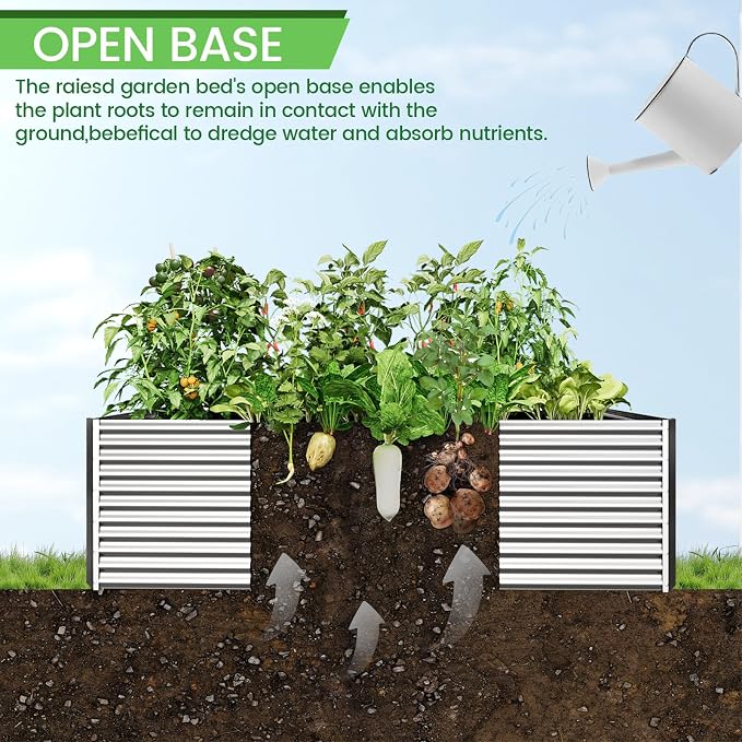FRIZIONE 3pcs Tall 4x2x1.5ft Galvanized Raised Garden Bed Outdoor, Steel Garden - Image 6