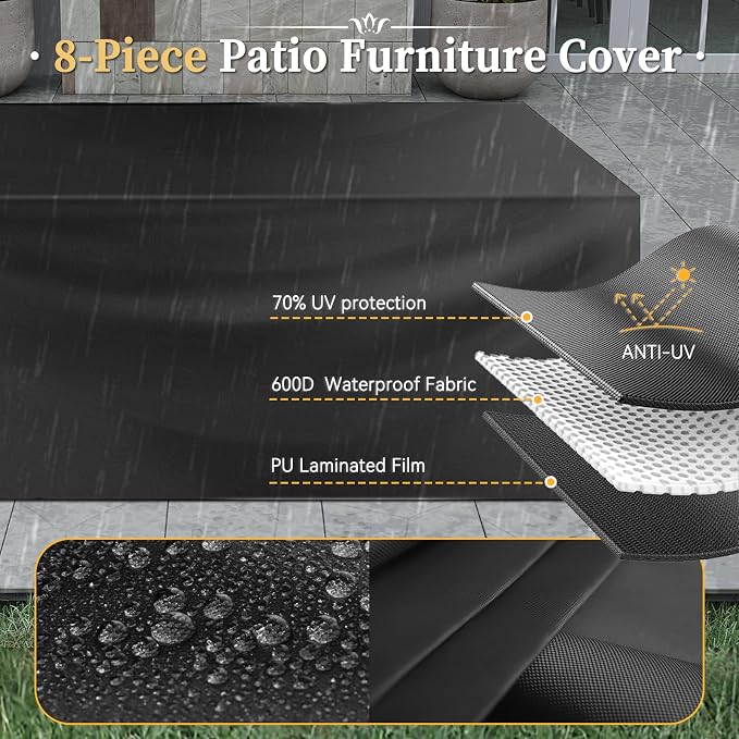 Aoxun 8 Piece Patio Furniture Set - Image 8