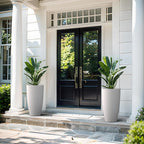 Kante 23.6" H Pure White Finish Concrete Tall Planters Large Outdoor Indoor - Image 5