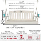 Amish Casual Heavy Duty 800 Lb Mission Treated Porch Swing - Image 6
