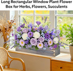 Wood Window Box Planter, Long Indoor Window Box - Image 5