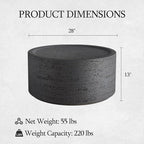 UPHA Outdoor Round Coffee Table, Small Modern Minimalist Accent Tables - Image 2