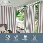 Elrene Home Fashions Highland Stripe Indoor/Outdoor Curtain Panel, 50 inches X - Image 2