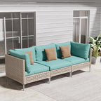 Grand patio 3-Piece Wicker Patio Furniture Set, Boho Outdoor Conversation Set by GrandPatio