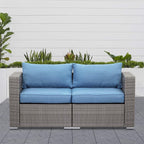 Wisteria Lane 2 Piece Patio Furniture Set of 2 Seats, Outdoor Wicker Patio - Image 2
