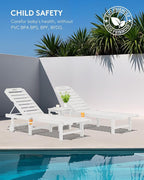 SERWALL Outdoor Chaise Lounge Set of 6, HDPE Pool Lounge Chair - Image 8