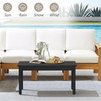 LUE BONA Outdoor Coffee Table Rectangle, 42.5" HDPS Patio Coffee Tables - Image 4