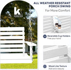KINGYES Outdoor Hanging Porch Swing Set of 2, Waterproof Swing - Image 2