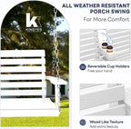 KINGYES Outdoor Hanging Porch Swing, Waterproof Swing - Image 3