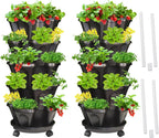 Strawberry Vertical Planters 2 Pack, 5 Tiered Stacking Tower Garden by Tectsia