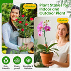 HiGift 17 inch Plant Support Stakes, 4mm Thick Garden Single Stem Flower - Image 3