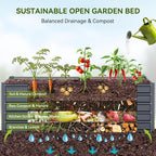 Ohuhu 6x3x1.9FT Metal Raised Garden Bed Outdoor, Reinforced Galvanized Steel - Image 3