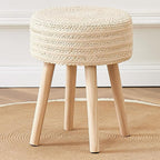 Cpintltr Round Ottoman Footstool Natural Seagrass Foot Stool Pouf Ottomans by CpintltrFruniture