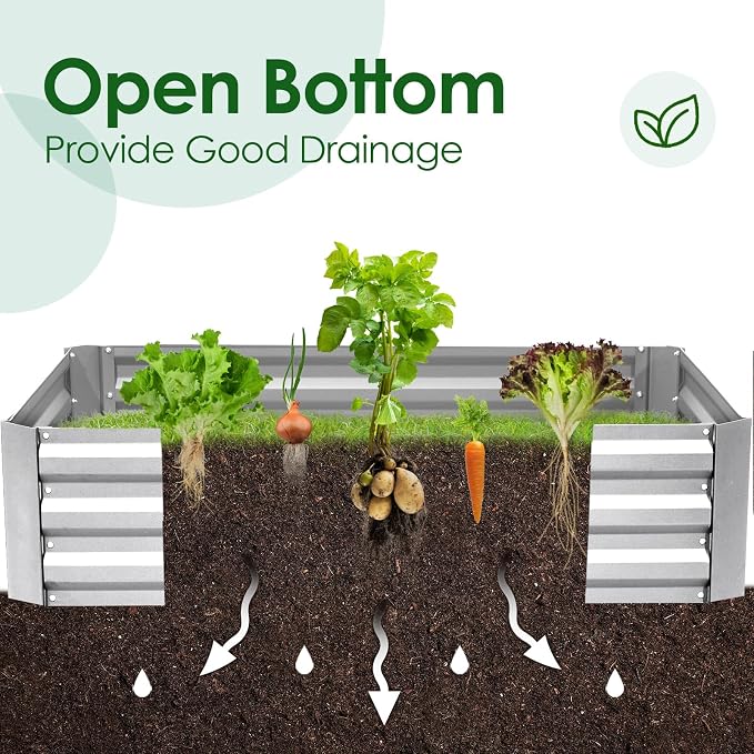 Quictent 6x3x1ft Galvanized Raised Garden Bed - Image 5