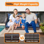 Upgraded Wicker Hanging Porch Swing Heavy Duty 900 LBS 3-Seat Outdoor Patio - Image 3