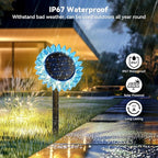 Outdoor Solar Lights, 2 Pack Led Solar Sunflower Lights, Stake/Wall 2-in-1 - Image 6