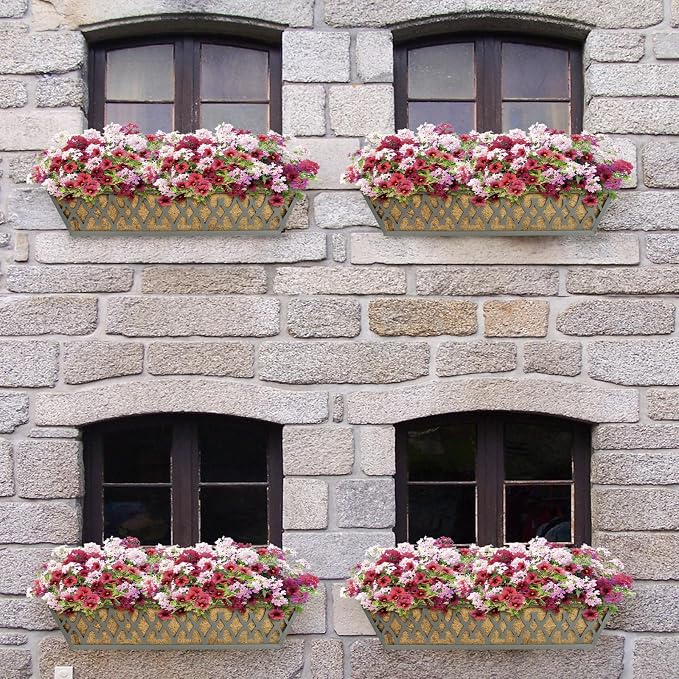 4 Pack 24 Inch Window Boxes Planters Railing Planter Box - Image 6