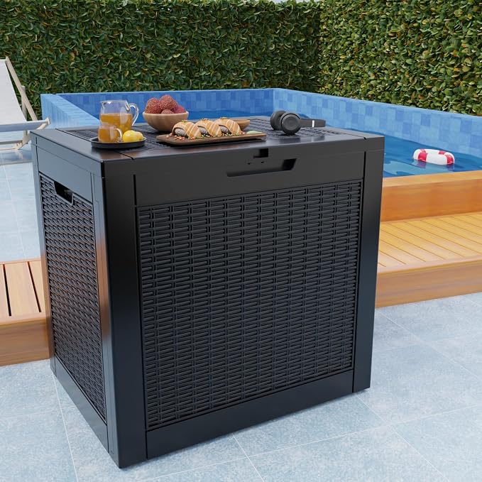 EasyUp 34 Gallon Resin Deck Box Waterproof, UV Resistant Outdoor Storage Box - Image 6