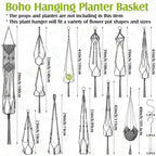Hoteam 12 Pcs Macrame Plant Hangers Macrame Hanging Planters - Image 2