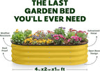 Plant & Plot Galvanized Raised Garden Beds Outdoor // 4×2×1 ft Planter Raised - Image 4