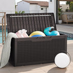 JUMMICO 100 Gallon Resin Deck Box, Waterproof Outdoor Storage Box - Image 4